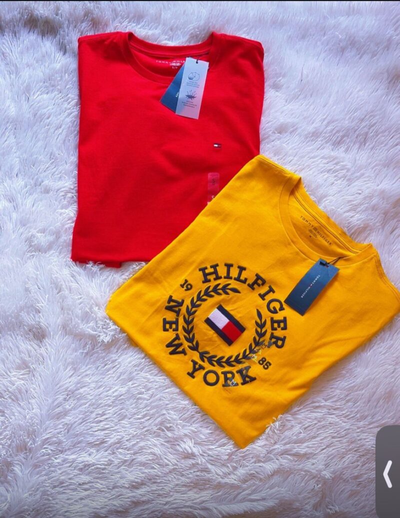 Red & Yellow Tommy Hilfiger T-shirts - Image 4