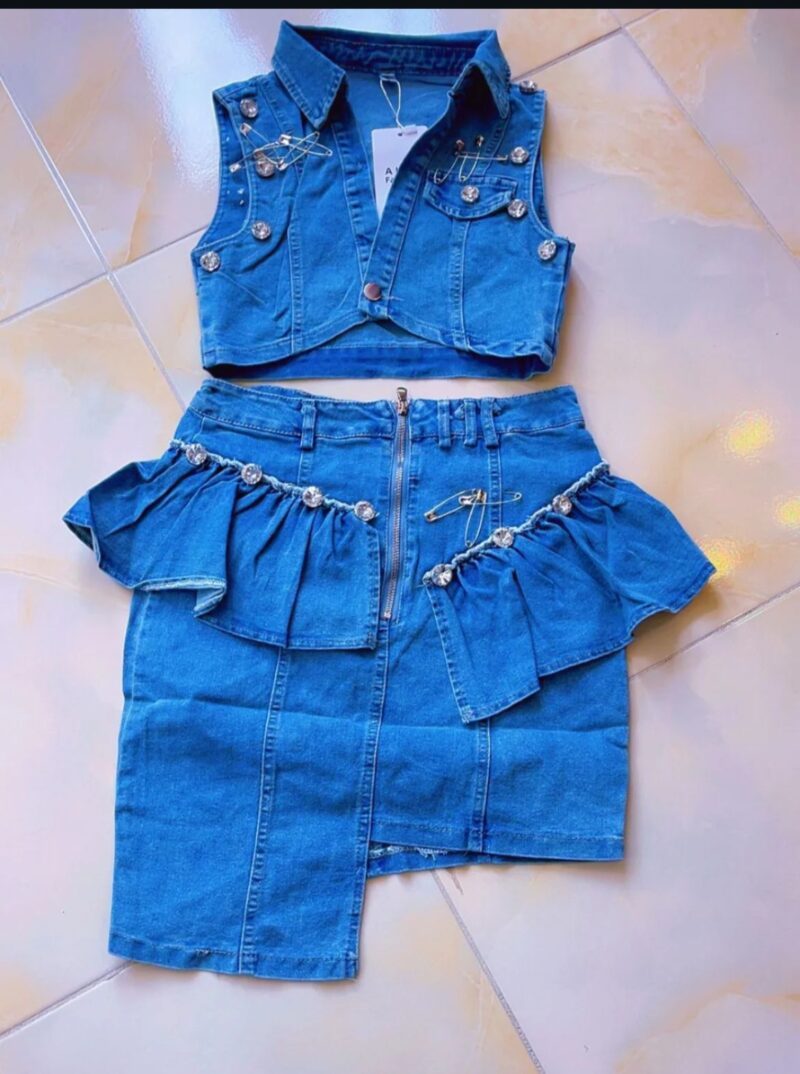 Short Jeans Skirt Set