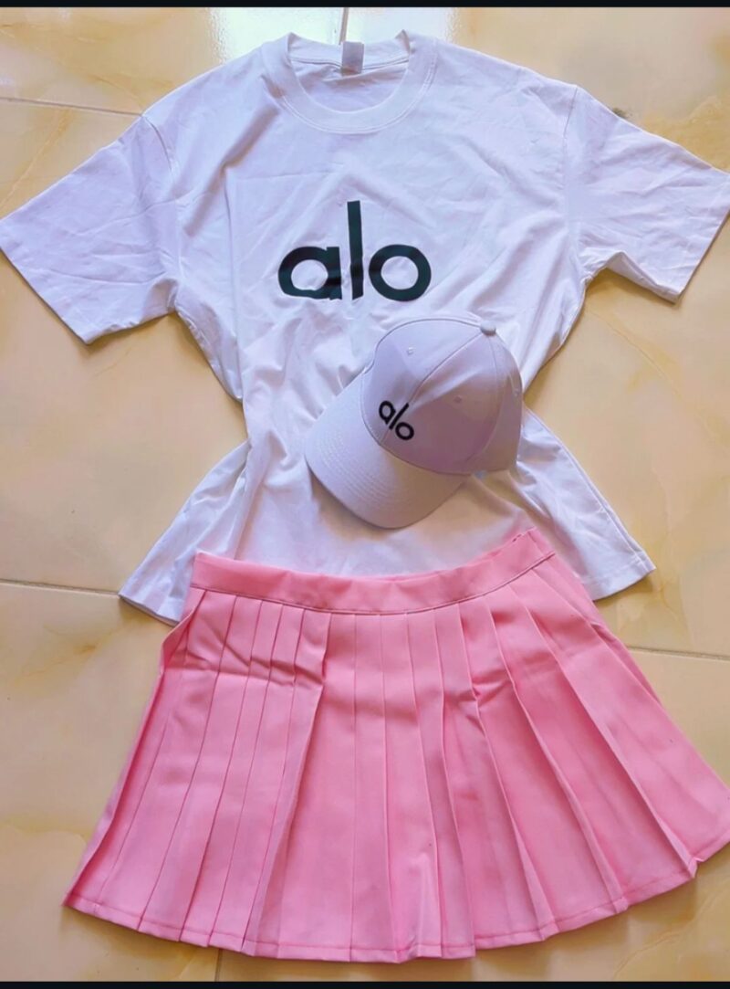 Short Skirt With Alo T-shirt & Alo Cap