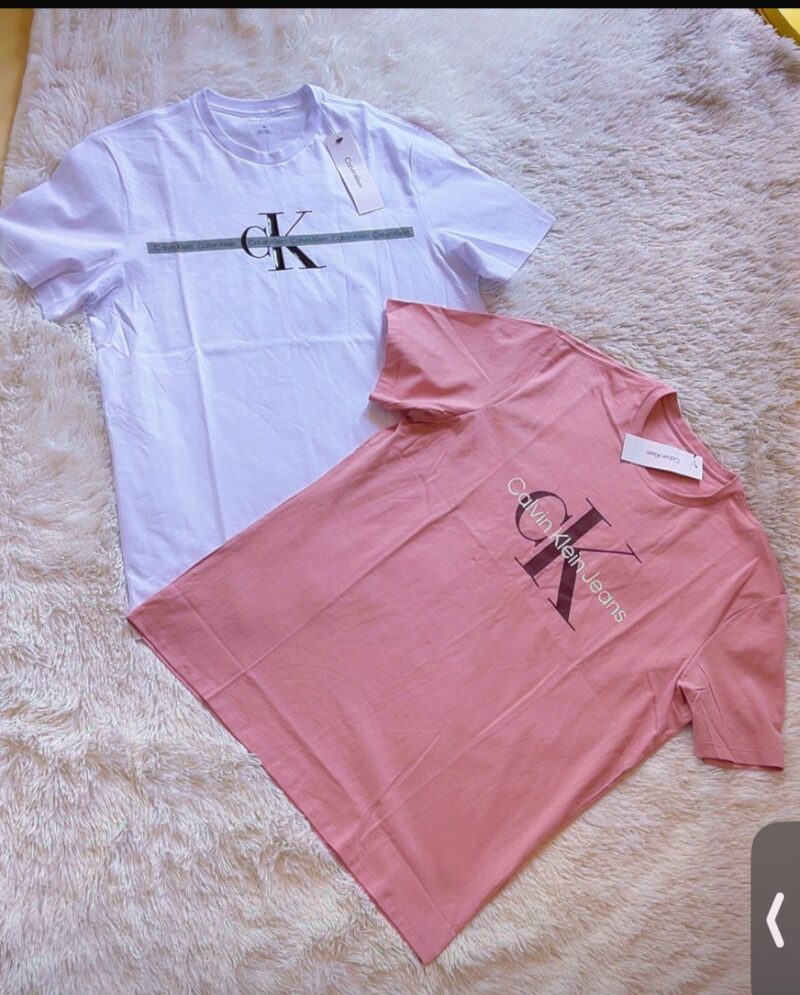 White & Pink Calvin Klein T-shirt