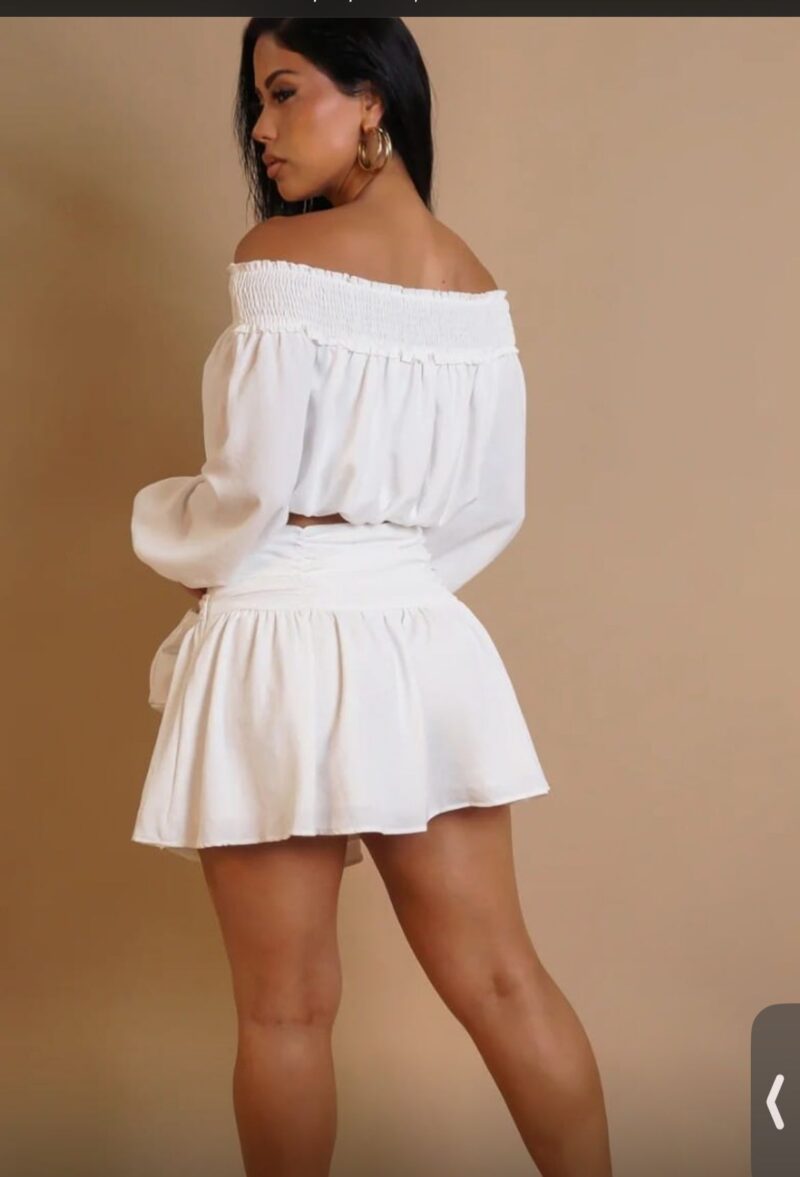 White Short Skirt Suit - Image 2